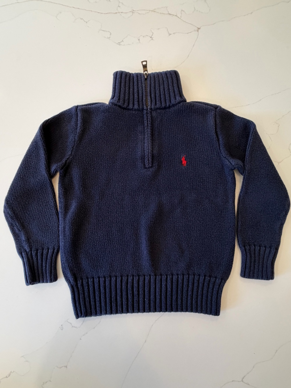 Polo by Ralph Lauren Navy Half-Zip Wool Sweater for Boys